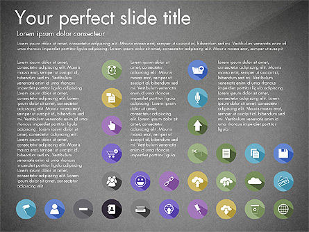 Raccolta icone piane, Slide 13, 03013, icone — PoweredTemplate.com