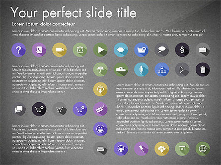 Raccolta icone piane, Slide 15, 03013, icone — PoweredTemplate.com