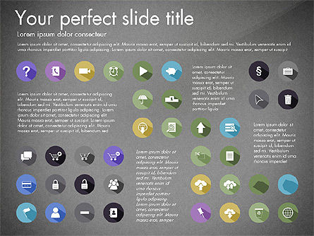 Raccolta icone piane, Slide 16, 03013, icone — PoweredTemplate.com