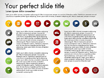 Collection d'icônes plates, Diapositive 2, 03013, Icônes — PoweredTemplate.com