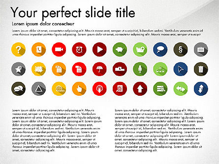 Collection d'icônes plates, Diapositive 3, 03013, Icônes — PoweredTemplate.com