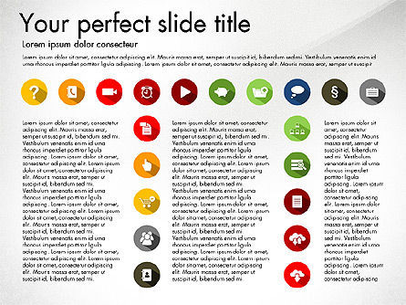 Collection d'icônes plates, Diapositive 4, 03013, Icônes — PoweredTemplate.com