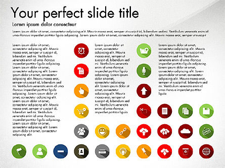 Raccolta icone piane, Slide 5, 03013, icone — PoweredTemplate.com