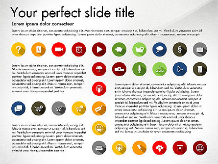 Vlakke pictogrammen collectie, Dia 7, 03013, Icoontjes — PoweredTemplate.com