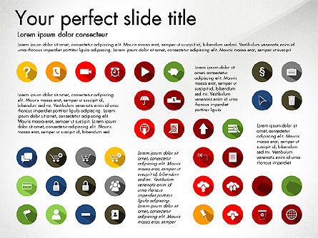플랫 아이콘 모음, 슬라이드 8, 03013, 아이콘 — PoweredTemplate.com