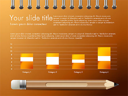 Presentation on Notebook Sheet with Pencil, Slide 14, 03015, Presentation Templates — PoweredTemplate.com