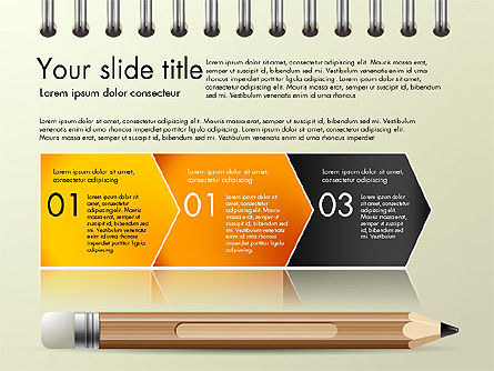  Apresentação na folha do caderno com lápis, Deslizar 4, 03015, Modelos de Apresentação — PoweredTemplate.com