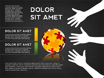 Mains et casse-tête, Diapositive 10, 03024, Schémas puzzle — PoweredTemplate.com