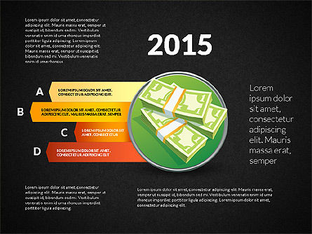 Etapas y opciones con dinero, Diapositiva 13, 03025, Diagramas de la etapa — PoweredTemplate.com