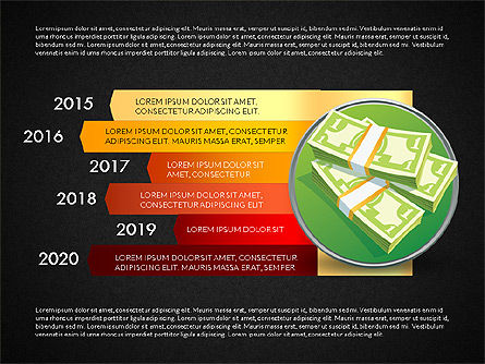 Stages e opções com dinheiro, Deslizar 16, 03025, Diagramas de Etapas — PoweredTemplate.com