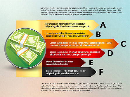 Etapas y opciones con dinero, Diapositiva 4, 03025, Diagramas de la etapa — PoweredTemplate.com
