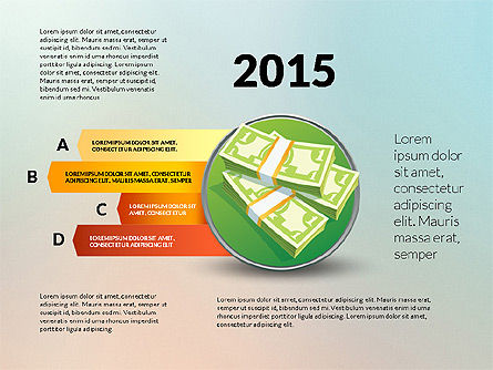 Etapas y opciones con dinero, Diapositiva 5, 03025, Diagramas de la etapa — PoweredTemplate.com