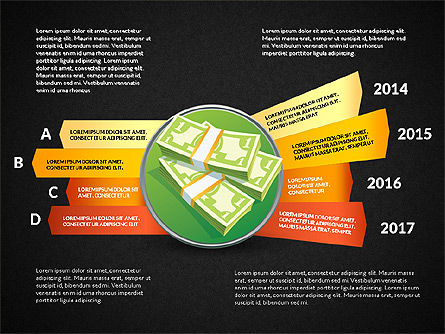 Stages e opções com dinheiro, Deslizar 9, 03025, Diagramas de Etapas — PoweredTemplate.com