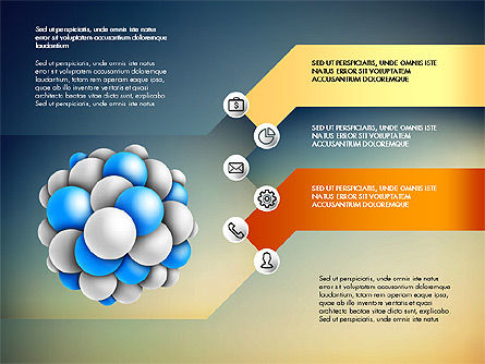 Modèle de présentation avec forme de molécule, Diapositive 13, 03027, Schémas d'étapes — PoweredTemplate.com
