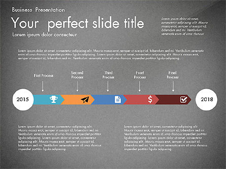 Zakelijke presentatie met silhouetten en vormen, Dia 11, 03029, Presentatie Templates — PoweredTemplate.com
