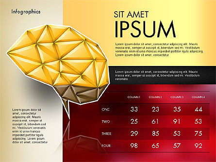 Rapport basé sur les données avec cerveau polygonal, Diapositive 4, 03041, Modèles de présentations — PoweredTemplate.com