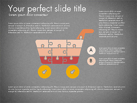 퍼즐 조각 아이콘, 슬라이드 16, 03044, 퍼즐 도표 — PoweredTemplate.com
