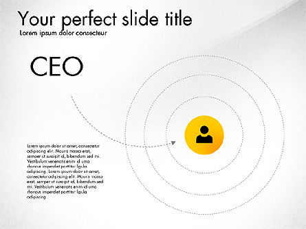 円の階層図, PowerPointテンプレート, 03047, 組織チャート — PoweredTemplate.com