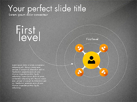 Cirkelvormige hiërarchie diagram, Dia 10, 03047, Organisatorische Grafieken — PoweredTemplate.com