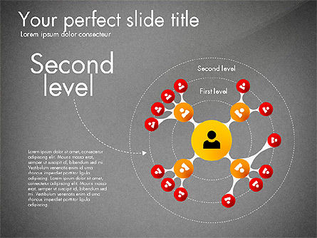 圆形层次图, 幻灯片 11, 03047, 组织图表 — PoweredTemplate.com