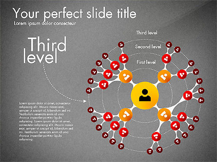 Cirkelvormige hiërarchie diagram, Dia 12, 03047, Organisatorische Grafieken — PoweredTemplate.com