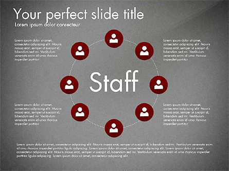 Circular Hierarchy Diagram, Slide 16, 03047, Organizational Charts — PoweredTemplate.com