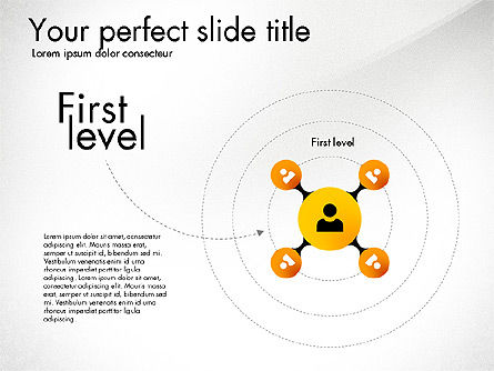 Circular Hierarchy Diagram, Slide 2, 03047, Organizational Charts — PoweredTemplate.com