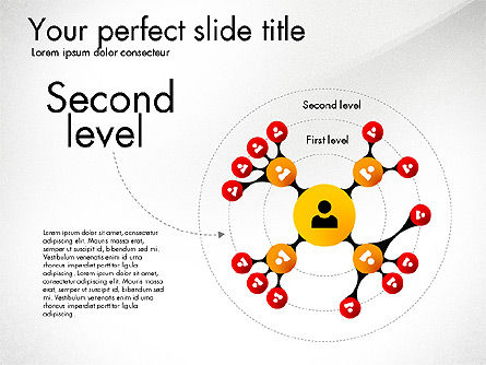 圆形层次图, 幻灯片 3, 03047, 组织图表 — PoweredTemplate.com