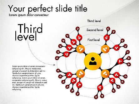 Cirkelvormige hiërarchie diagram, Dia 4, 03047, Organisatorische Grafieken — PoweredTemplate.com