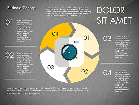 Flechas y objetos de proceso coloreados, Diapositiva 12, 03049, Diagramas de proceso — PoweredTemplate.com