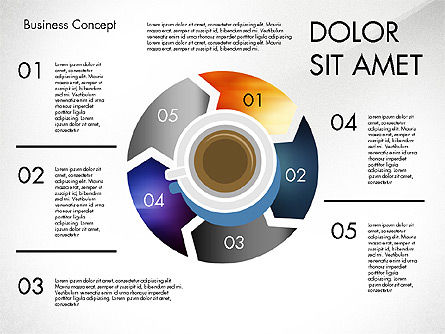 Flechas y objetos de proceso coloreados, Diapositiva 2, 03049, Diagramas de proceso — PoweredTemplate.com