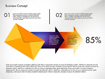 Flechas y objetos de proceso coloreados, Diapositiva 3, 03049, Diagramas de proceso — PoweredTemplate.com