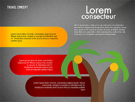 Concepto de presentación de viajes en diseño plano, Diapositiva 11, 03055, Plantillas de presentación — PoweredTemplate.com
