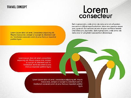 Concepto de presentación de viajes en diseño plano, Diapositiva 3, 03055, Plantillas de presentación — PoweredTemplate.com