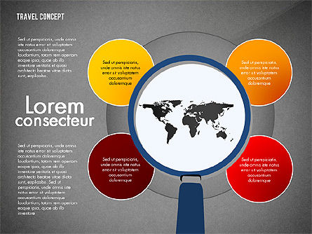 Concepto de presentación de viajes en diseño plano, Diapositiva 9, 03055, Plantillas de presentación — PoweredTemplate.com