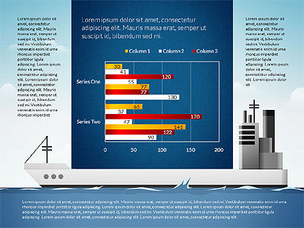 Ingfographics del envío con los gráficos dados conducidos, Diapositiva 2, 03061, Plantillas de presentación — PoweredTemplate.com