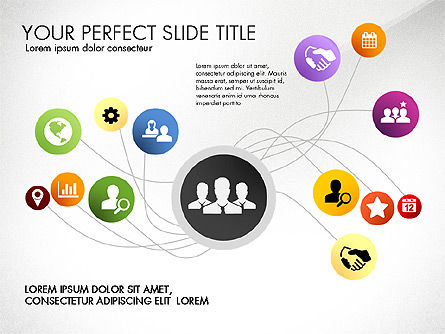 Carrinho de espaguete social, Modelo do PowerPoint, 03063, Modelos de Apresentação — PoweredTemplate.com