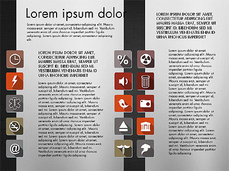 Vlakke pictogrammen dek, Dia 14, 03064, Icoontjes — PoweredTemplate.com