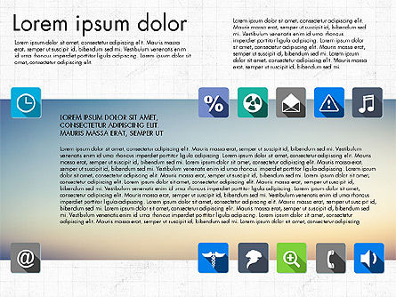 Plate-forme d'icônes plates, Diapositive 2, 03064, Icônes — PoweredTemplate.com