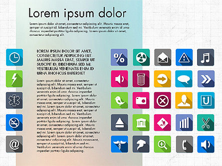 Flat Icons Deck, Slide 3, 03064, Icons — PoweredTemplate.com