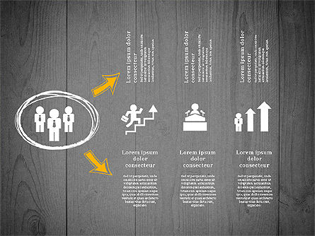 Proceso de presentación con formas de silueta de negocios, Diapositiva 13, 03071, Diagramas de proceso — PoweredTemplate.com