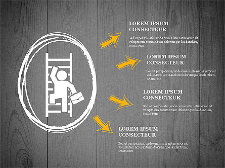 Présentation du processus avec des formes de silhouette commerciale, Diapositive 14, 03071, Schémas de procédés — PoweredTemplate.com