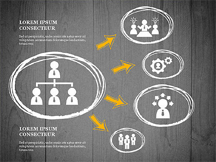 Proceso de presentación con formas de silueta de negocios, Diapositiva 16, 03071, Diagramas de proceso — PoweredTemplate.com