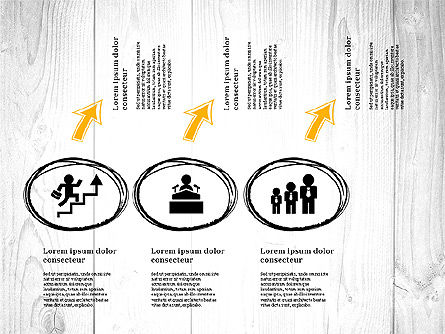Proceso de presentación con formas de silueta de negocios, Diapositiva 3, 03071, Diagramas de proceso — PoweredTemplate.com