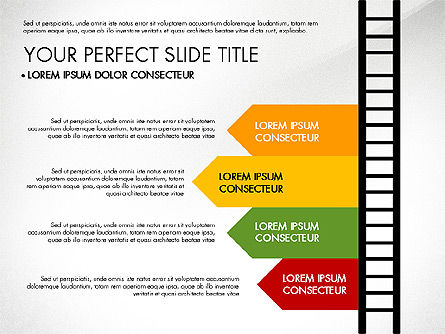 过程箭头和阶段, PowerPoint模板, 03074, 流程图 — PoweredTemplate.com