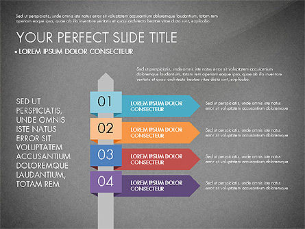 Frecce processo e fasi, Slide 10, 03074, Diagrammi di Processo — PoweredTemplate.com