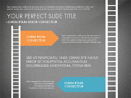 Traiter les flèches et les étapes, Diapositive 12, 03074, Schémas de procédés — PoweredTemplate.com
