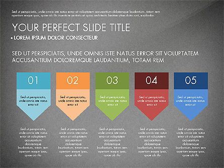 Frecce processo e fasi, Slide 14, 03074, Diagrammi di Processo — PoweredTemplate.com