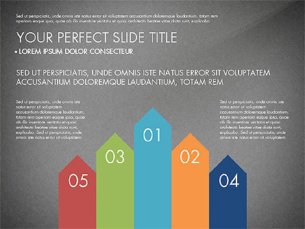 Frecce processo e fasi, Slide 16, 03074, Diagrammi di Processo — PoweredTemplate.com