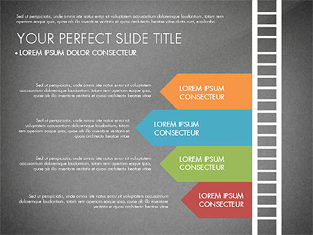 Frecce processo e fasi, Slide 9, 03074, Diagrammi di Processo — PoweredTemplate.com